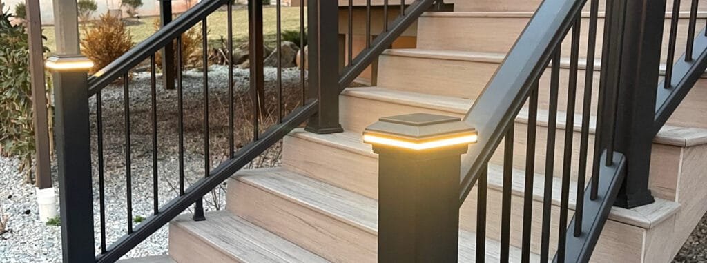 tru scapes deck lighting trex post cap deck post