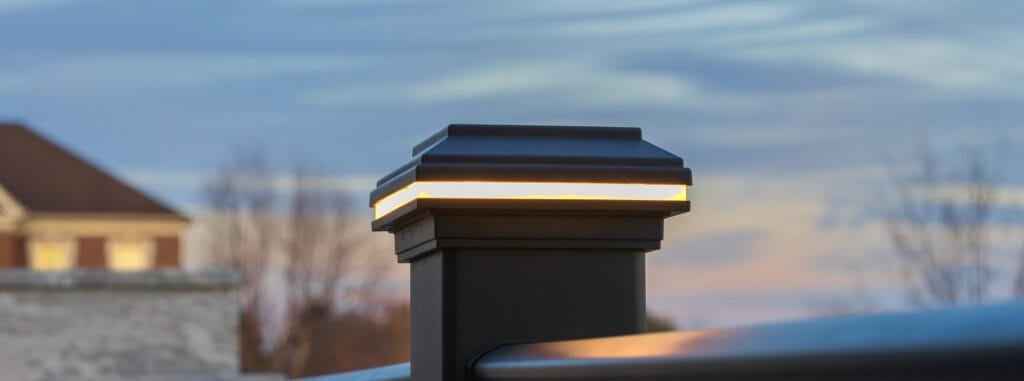 tru scapes deck lighting trex post cap deck post 2024